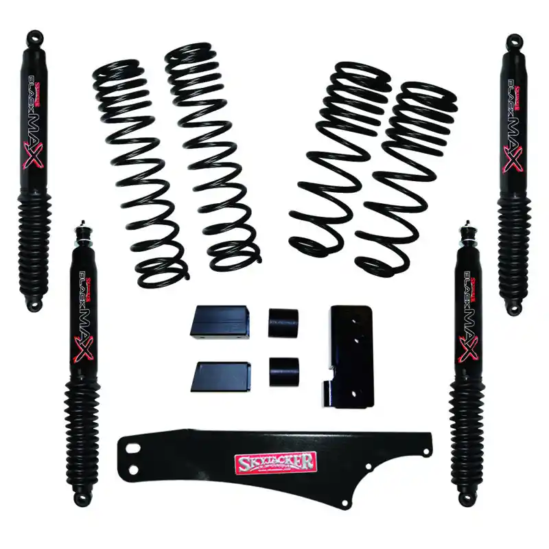 Price Drop Skyjacker 2007-2018 Jeep Wrangler JK 4 Door 4WD Long Travel 2in-2.5in Lift Kit w/Black Max Shocks
