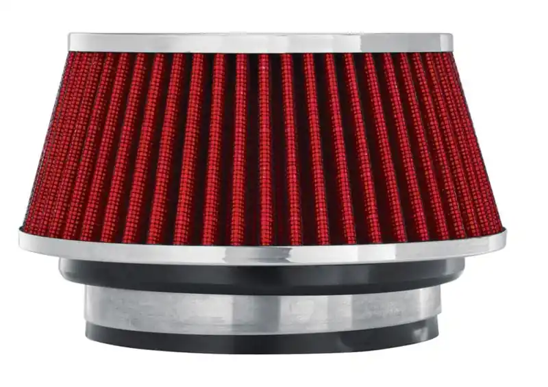 Money Back Guarantee Spectre Adjustable Conical Air Filter 2-1/2in. Tall (Fits 3in. / 3-1/2in. / 4in. Tubes) - Red