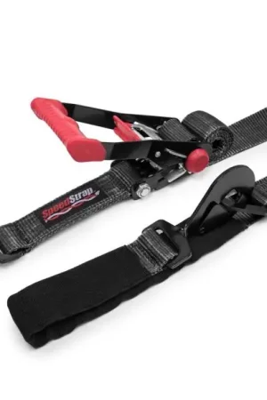 Cheap SpeedStrap 2In x 8Ft Ratchet Tie Down w/ Twisted Snap Hooks & Axle Strap Combo - Black