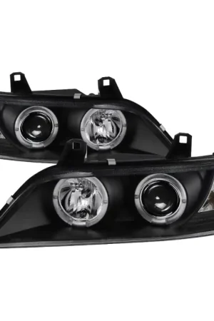 Today Only Spyder BMW Z3 96-02 Projector Headlights LED Halo Black High H1 Low H1 PRO-YD-BMWZ396-HL-BK