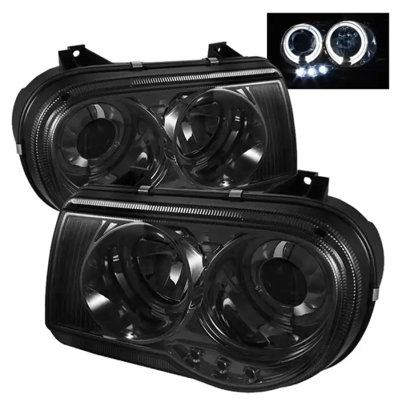 Spyder Chrysler 300C 05-10 Projector Headlights LED Halo LED Smke (Not Included) PRO-YD-C300C-HL-SM Direct From Manufacturer