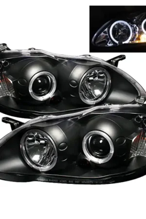 Hot Picks Spyder Toyota Corolla 03-08 Projector Headlights LED Halo- LED Blk - Low H1 PRO-YD-TC03-HL-BK