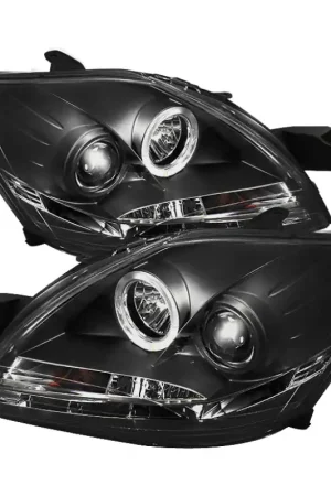 Weekend Sale Spyder Toyota Yaris 07-11 4Dr Projector Headlights LED Halo DRL Blk PRO-YD-TYA074D-DRL-BK