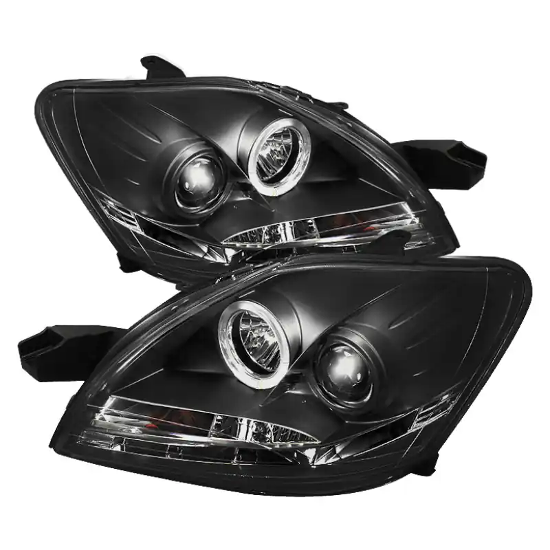 Weekend Sale Spyder Toyota Yaris 07-11 4Dr Projector Headlights LED Halo DRL Blk PRO-YD-TYA074D-DRL-BK