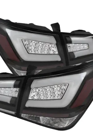 Top Rated Spyder Chevy Cruze 2011-2014 Light Bar LED Tail Lights Black ALT-YD-CCRZ11-LBLED-BK