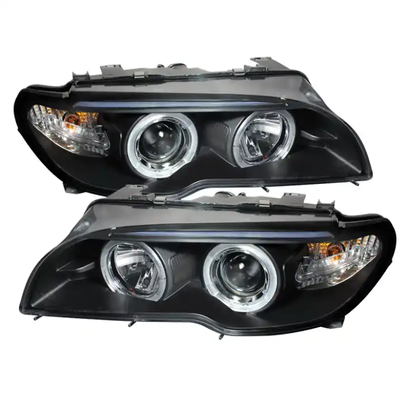 Same Day Shipping Spyder BMW E46 3-Series 04-06 2 DR Projector Halogen Model- LED Halo Blk PRO-YD-BMWE4604-2DR-HL-BK