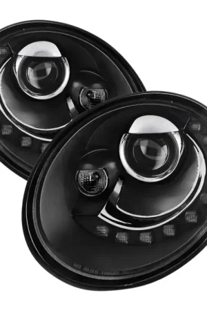 Spyder Volkswagen Beetle 06-10 Projector Headlights DRL LED Black PRO-YD-VB06-DRL-BK Grab Now