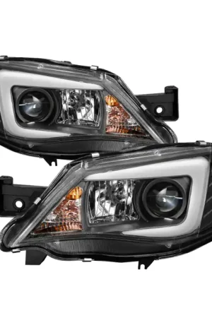 Hot Deal Spyder Subaru WRX 08-09 Projector Headlights - Halogen Model Only - Black PRO-YD-SWRX08-LBDRL-BK
