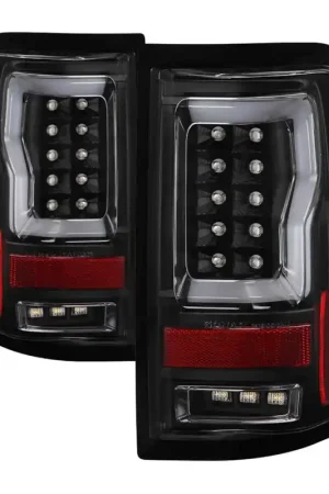 Spyder 04-08 Ford F-150 Projector Tail Lights - Light Bar DRL LED - Black ALT-YD-FF15004V2-LBLED-BK Direct From Manufacturer