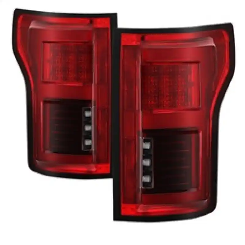 Wholesale Spyder 15-18 Ford F-150 LED Tail Lights (w/Blind Spot) - Red Clear (ALT-YD-FF15015BS-LBLED-RC)
