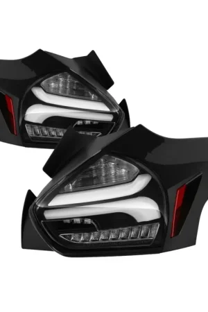 Holiday Sale Spyder 15-17 Ford Focus Hatchback LED Tail Lights w/Indicator/Reverse - Black (ALT-YD-FF155D-LED-BK)