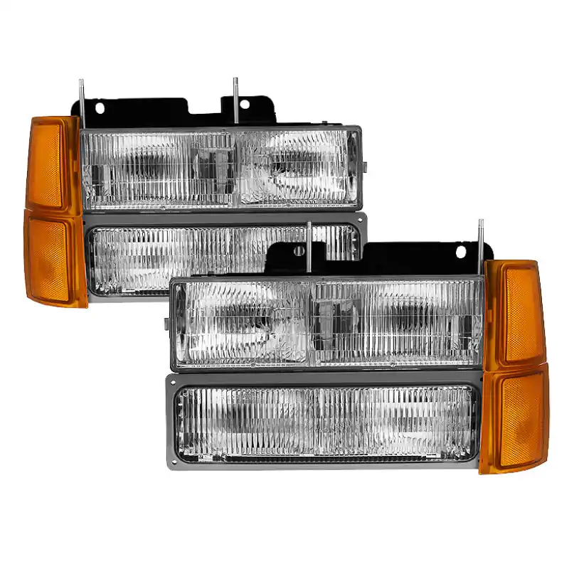 xTune Chevy Suburban 94-98 Headlights w/ Corner & Parking Lights 8pcs - OEM HD-JH-CCK94-OE-C-SET Professional Grade