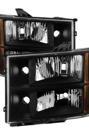 xTune GMC Sierra 07-13 Crystal Headlights Black HD-JH-GSIE07-AM-BK Top Pick