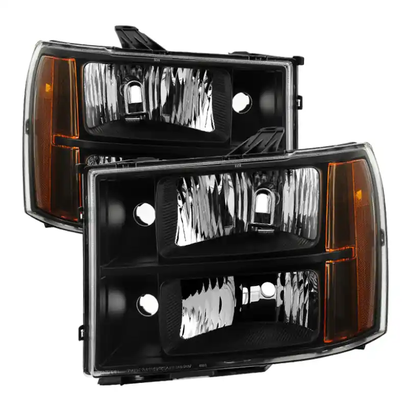 xTune GMC Sierra 07-13 Crystal Headlights Black HD-JH-GSIE07-AM-BK Top Pick