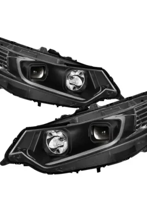 Low Price xTune 09-14 Acura TSX Projector Headlights - Light Bar DRL - Black (PRO-JH-ATSX09-LB-BK)