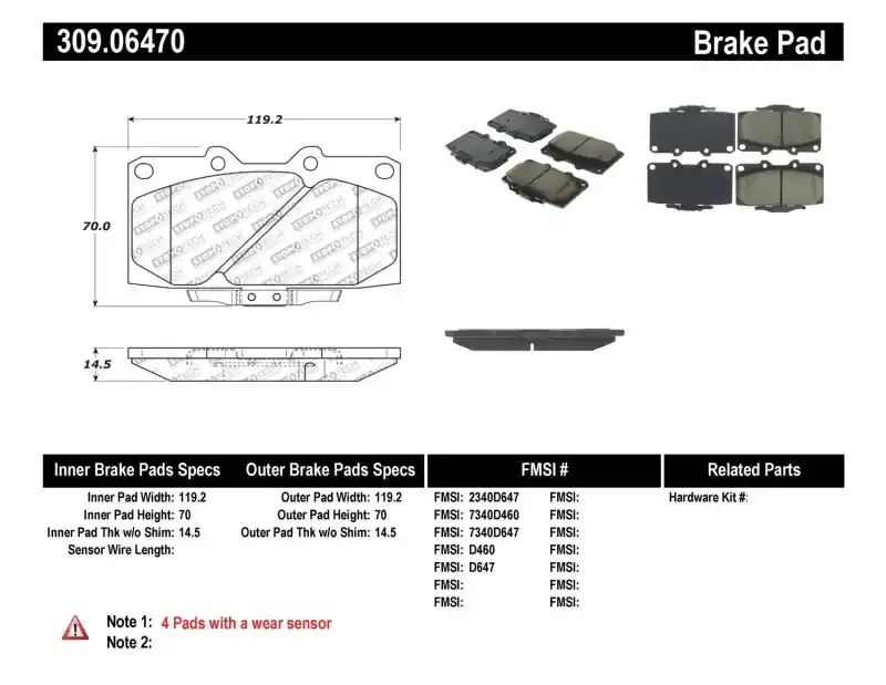 Shop Now StopTech 89-96 Nissan 300ZX Sport Performance Front Brake Pads
