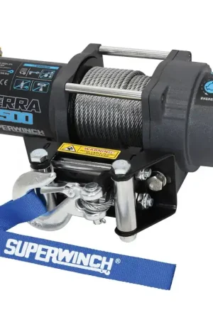 Popular Superwinch 2500 LBS 12V DC 3/16in x 40ft Steel Rope Terra 2500 Winch - Gray Wrinkle