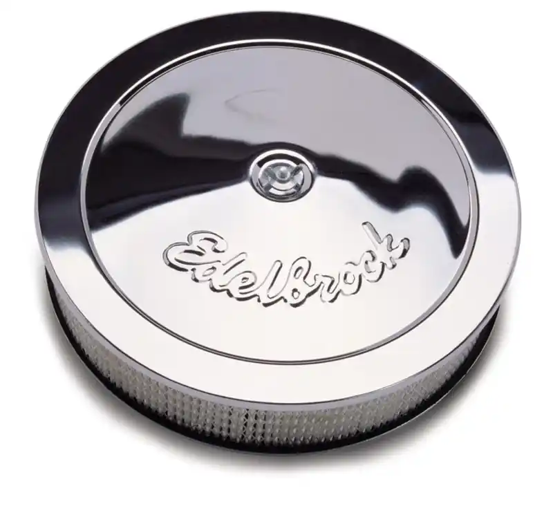Edelbrock Air Cleaner Pro-Flo Series Round Steel Top Paper Element 14In Dia X 3 313In Chrome Price Drop