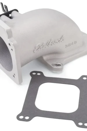 High Quality Edelbrock Low Profile Intake Elbow 90mm Throttle Body to Square-Bore Flange As-Cast Finish