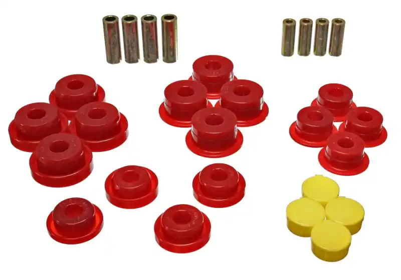Energy Suspension 97-06 Jeep Wrangler TJ/YJ Red Front Control Arm Bushings (Must reuse OEM Outer She Genuine