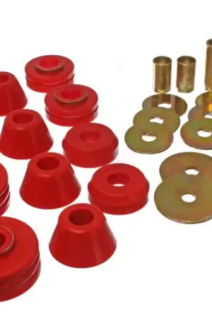 Energy Suspension 73-80 GM 1/2 Ton C-10/C1500 Pick Up 2WD Red Body (Cab) Mount Set Big Sale