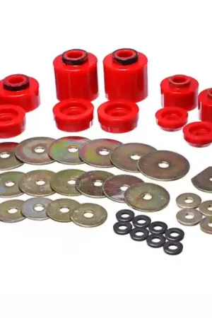 Energy Suspension 80-96 Ford F-150/250/350 Red Body Mount Set Includes Hardware Exclusive