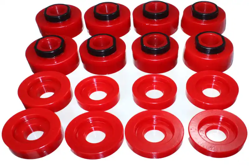 Grab Now Energy Suspension 08-16 Ford F-250/F-350/F-450/F-550 Super Duty Crew Cab Red Body Mount Set
