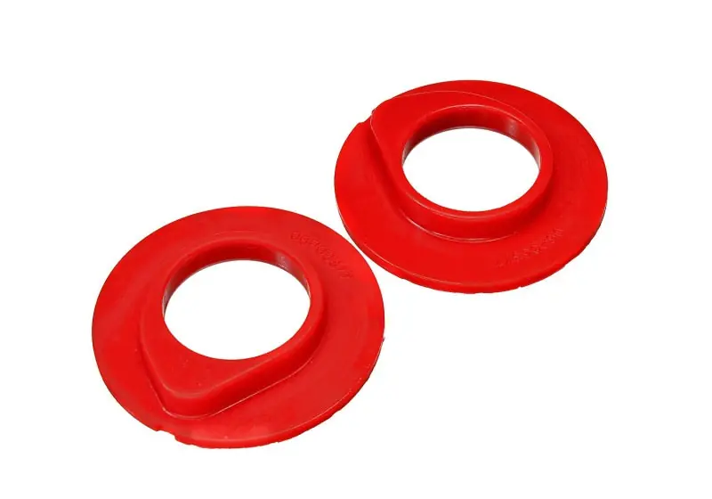 Energy Suspension 90-96 Ford F-150/Ford Bronco Front Coil Spring Isolator Set - Red Professional Grade