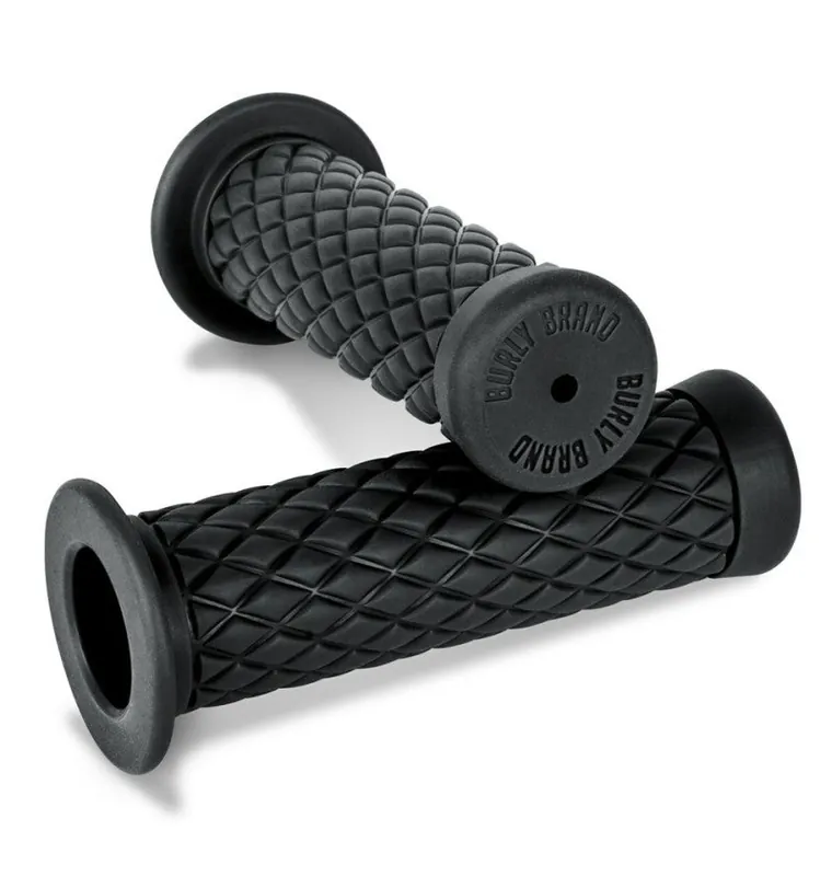 Burly Brand Rubber Diamondback Grips 7/8in - Black One Day Deal