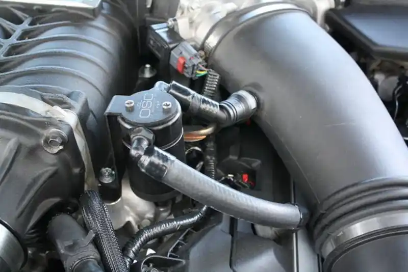 Price Drop J&L 11-17 Ford Mustang GT (w/Roush/VMP Supercharger) Driver Side Oil Separator 3.0 - Black Anodized