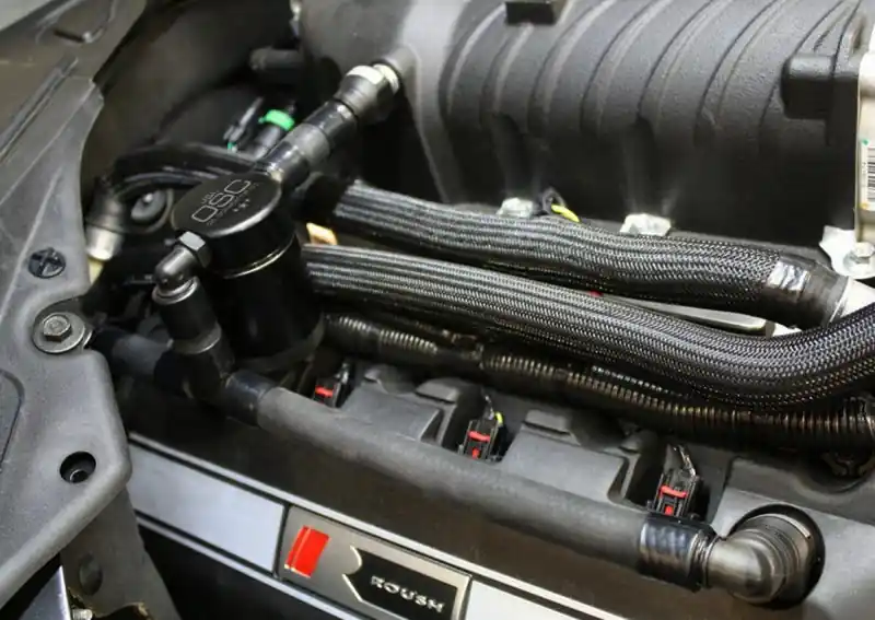 J&L 11-17 Ford Mustang GT (w/Roush/VMP S/C) Passenger Side Oil Separator 3.0 - Black Anodized Today Only