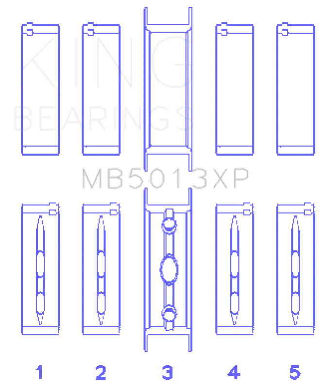 King Engine Bearings Chevy LS1/LS6/LS3 Performance Main Bearing Set - Size STDX Warranty Included