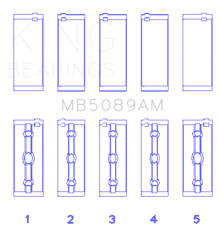 Viral King Engine Bearings Toyota 1RZ Crankshaft Main Bearing Set - Size STD