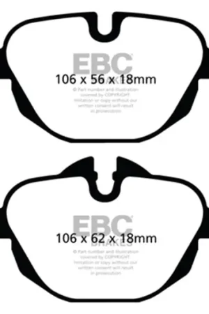 Trusted Brand EBC 11+ BMW X3 2.0 Turbo (F25) Ultimax2 Rear Brake Pads