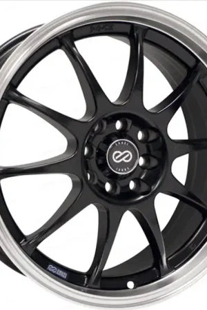 Professional Grade Enkei J10 16x7 4x100/114.3 42mm Offset 72.62mm Bore Dia Matte Black w/ Machined Lip Wheel