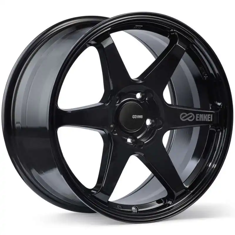 Enkei T6R 18x9.5 45mm Offset 5x120 Bolt Pattern 72.6 Bore Gloss Black Wheel Viral