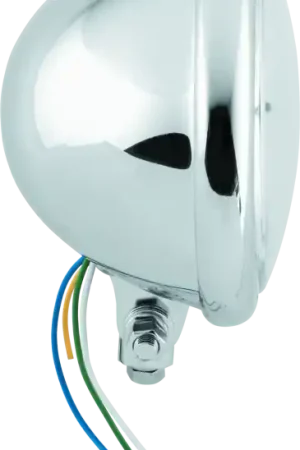 Bikers Choice 5-3/4 Chrome Bottom Mount Headlight Clear Lens H4 60/55W Universal Worldwide Shipping