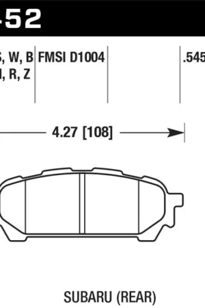 Popular Hawk 03-05 WRX D1004 HP+ Street Rear Brake Pads