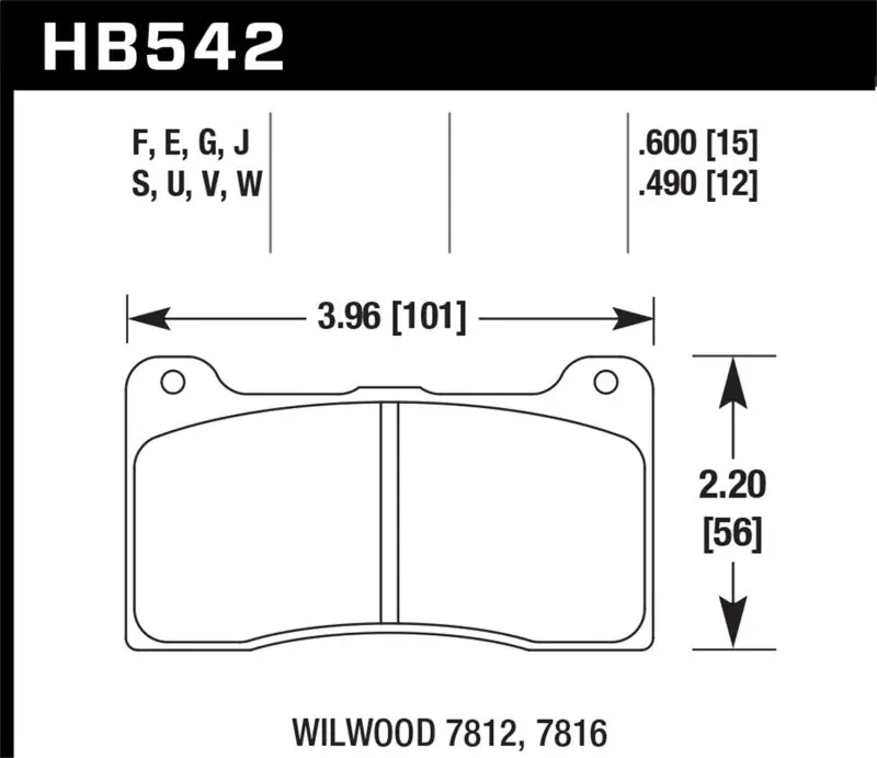Low Price Hawk Wilwood (7812/7816) ER-1 Motorsports Brake Pad Set