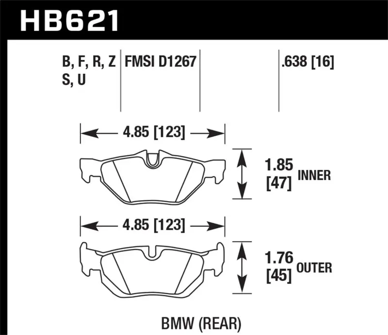 Hawk 08-11 BMW 128i / 10 BMW 323i / 07-11 BMW 328i / 07-11 BMW 328XI DTC-70 Race Rear Brake Pads Handmade