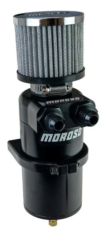Moroso Dual Inlet -8AN Billet Breather Tank Catch Can - Black Don’t Miss Out