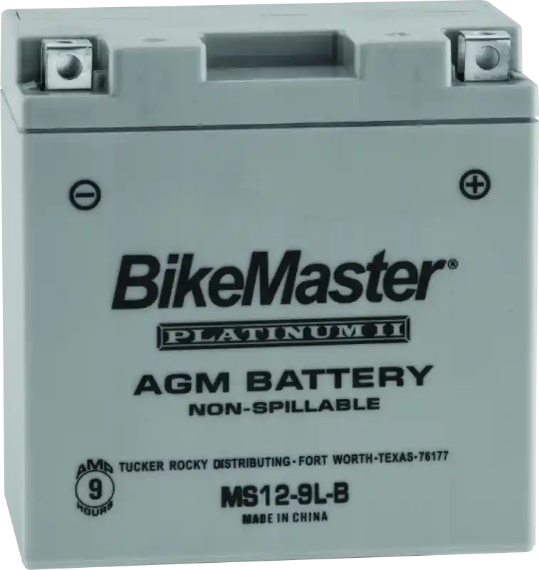 BikeMaster AGM Battery - MS12-9L-B Warranty Included