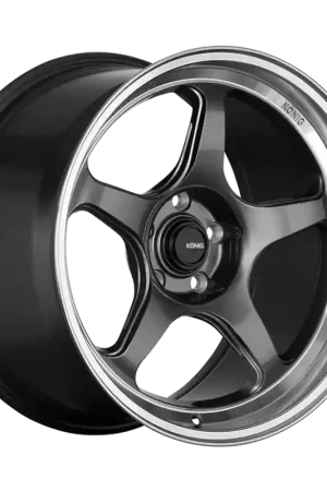 Konig Hyperspec 17x8 4x100 ET40 Anthracite Metallic Wheel w/ Mirror Machined Lip (Knurled Bead) Fast Shipping
