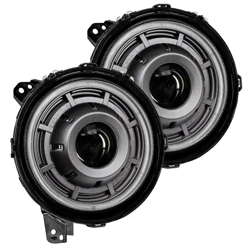 Limited Time Oracle Jeep Wrangler JL Oculus Bi-LED Projector Headlights- Graphite Metallic - 5500K