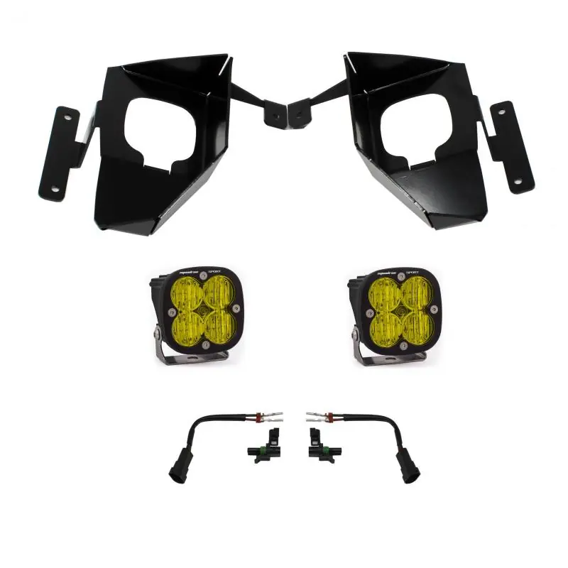 Baja Designs 16-18 Silverado Squadron Sport Fog Pocket Kit W/C - Amber Buy Direct