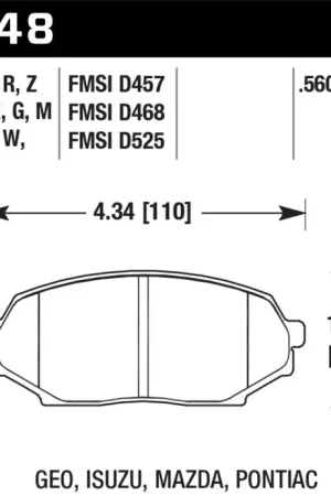 Order Now Hawk 90-93 Geo Storm / 90-92 Isuzu Impulse / 90-93 Mazda Miata DTC-30 Front Race Pads