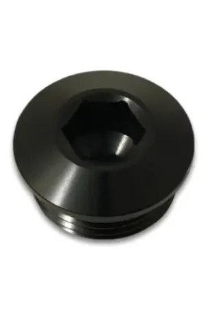 Authentic Vibrant Aluminum -16AN ORB Slimline Port Plug w/O-Ring - Anodized Black