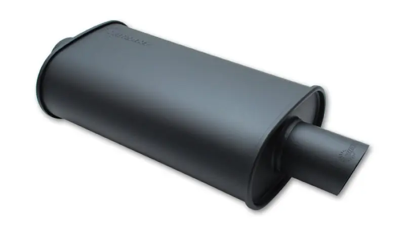 Vibrant StreetPower FLAT BLACK Oval Muffler with Single 3in Outlet - 2.5in inlet I.D. Buy Online