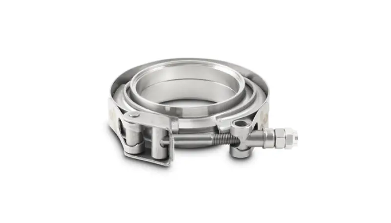 Vibrant T304 SS V-Band Flange Assembly for 2in O.D. Tubing incl 2 V-Band flanges & 1 V-Band Clamp Today Only