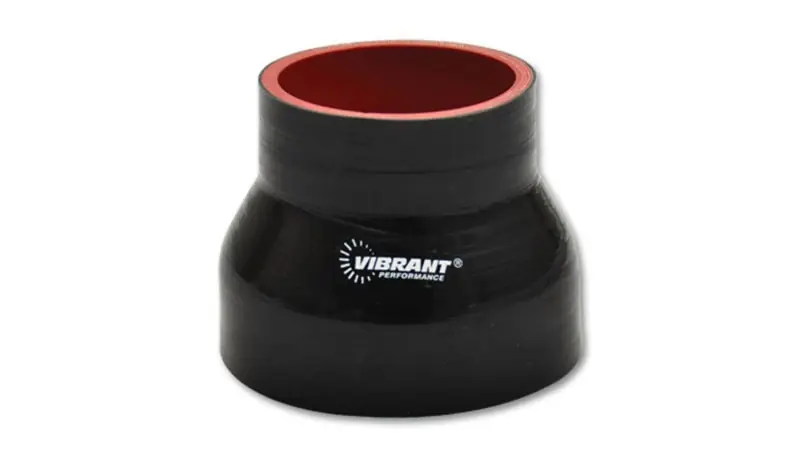 Wholesale Vibrant 4 Ply Reinforced Silicone Transition Connector - 2in I.D. x 2.5in I.D. x 3in long (BLACK)